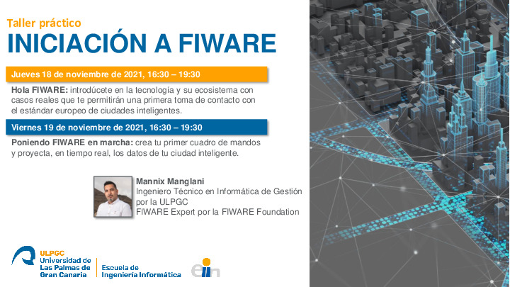 Cartel taller iniciación a FIWARE