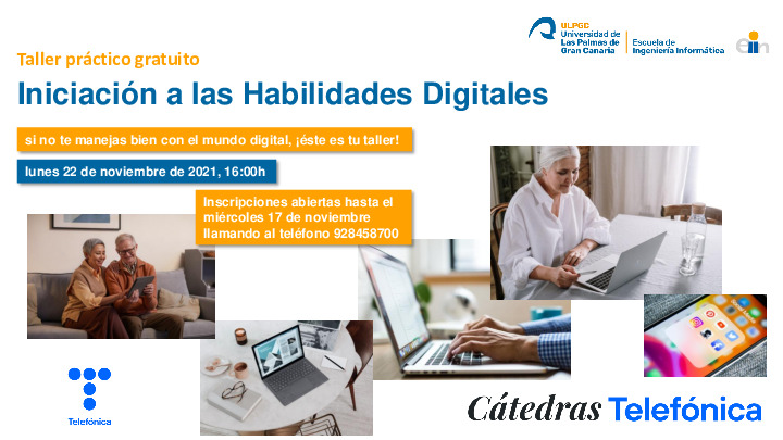 Cartel taller habilidades digitales