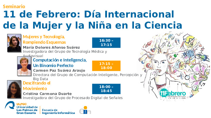 Cartel charlas 11 de febrero, día de la Mujer y la Niña en la Ciencia 2022.