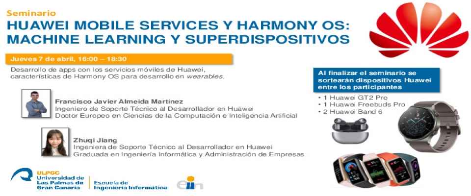 Cartel promocional taller de Huawei y Harmonu