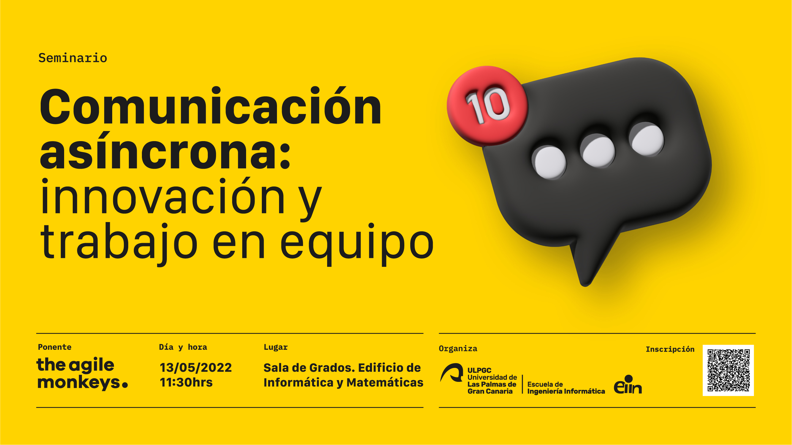 Cartel promocional del seminario de comunicación asíncrona