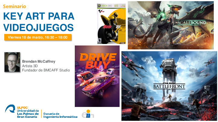 Cartel promocial del seminario de Key Arts para videojuegos