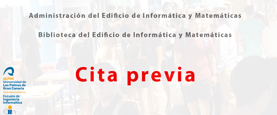 Cartel de cita previa con la administración y con la biblioteca