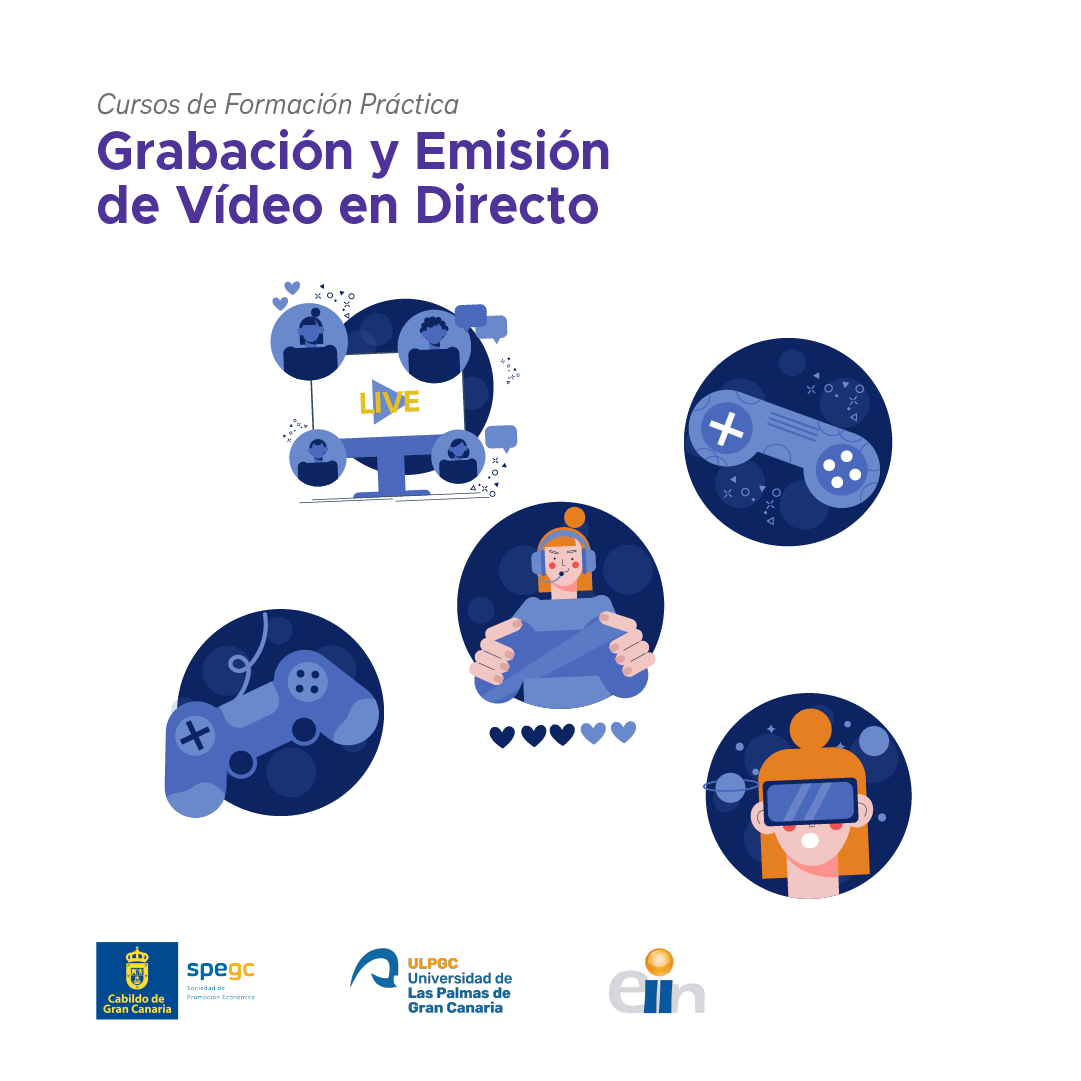 Carterl promocional del curso de formación práctia de Grabación y Emisión de Video en Directo