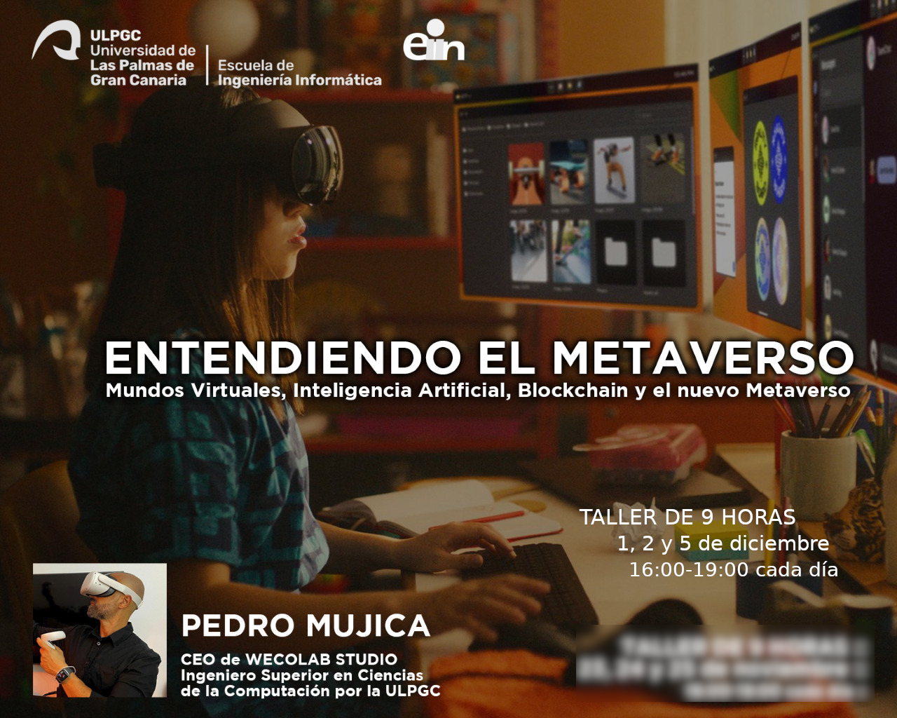 Cartel promocional del taller del Metaverso con las nuevas fechas