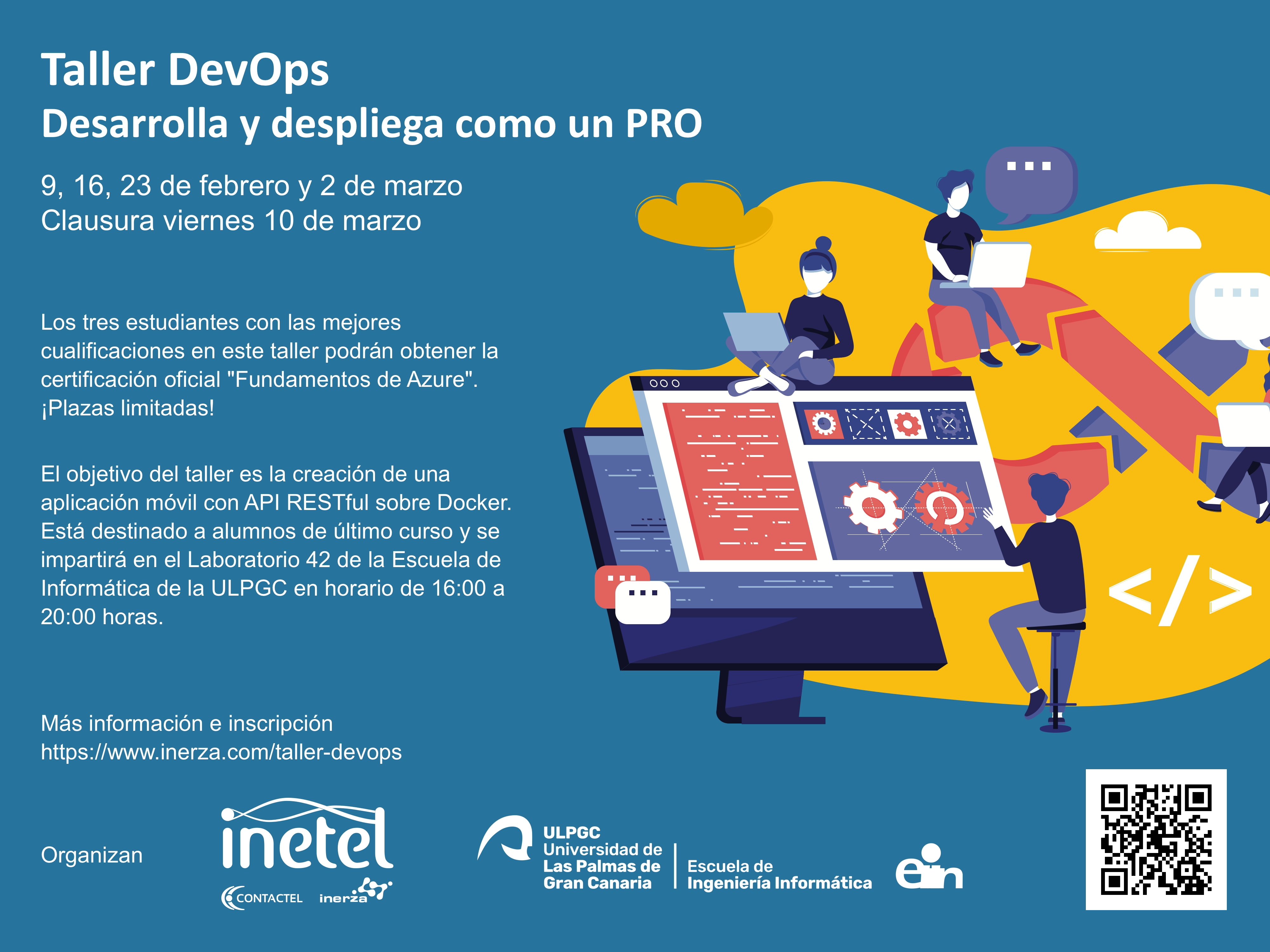 Cartel promocional del taller de DevOps