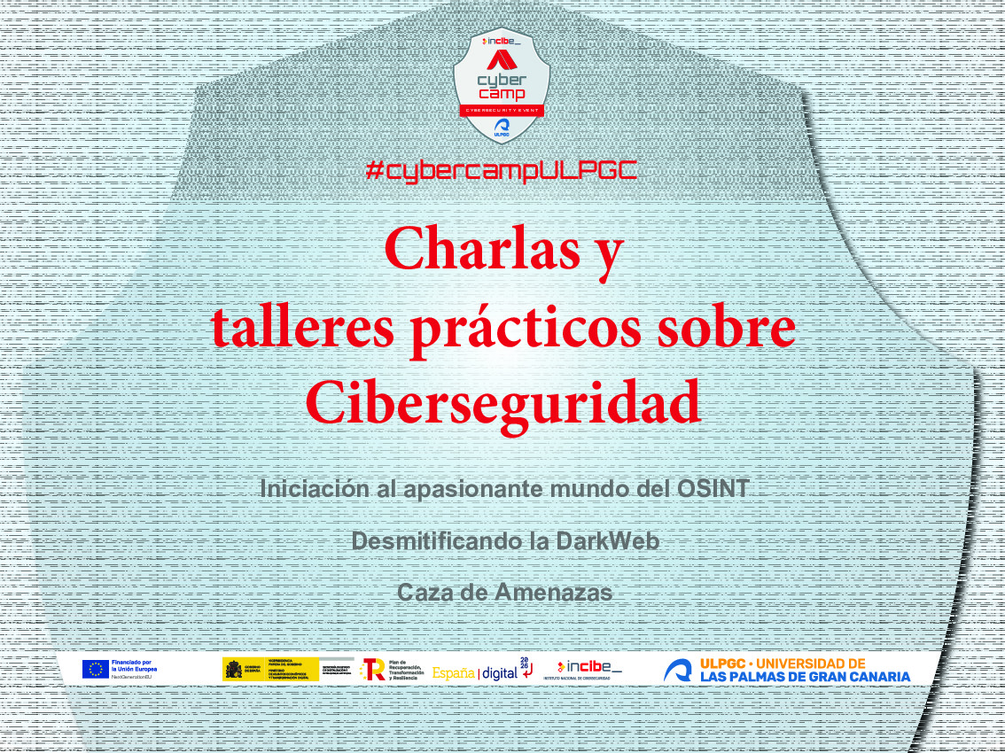 Cartel promocional de las charlas y talleres prácticos sobre Cyberseguridad