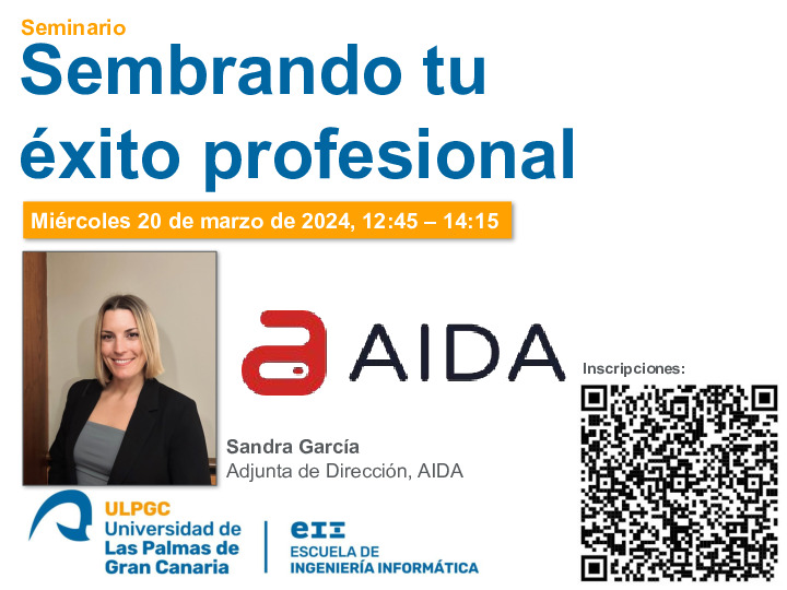 Cartel promocional seminario "Sembrando tu éxito profesional"