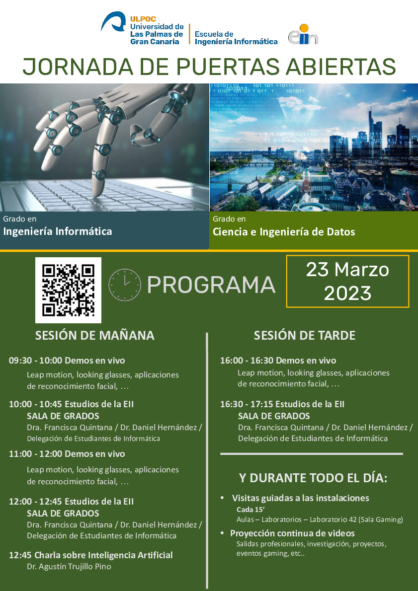 Cartel promocional de las jornadas de puertas abiertas de 2023