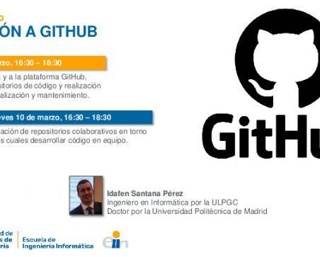 Cartel de promoción del taller de GitHub