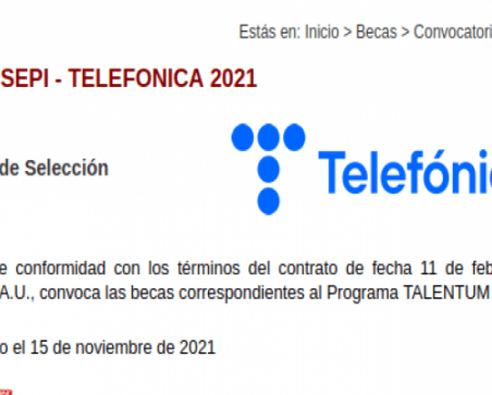Beca fundación SEPI - Telefónica