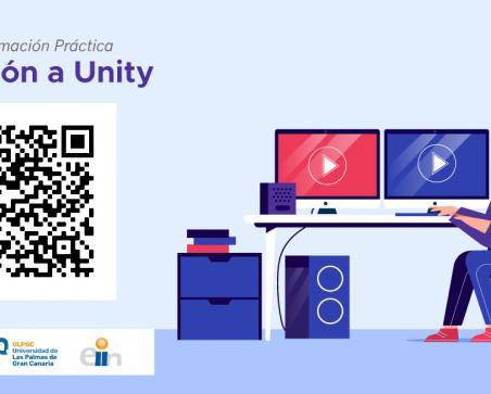 Cartel de promoción del curso de Unity EII y SPEGC