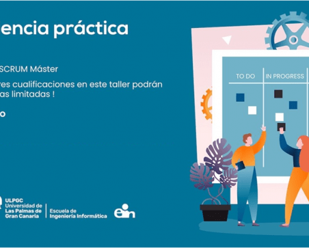 Cartel del taller de experiencia práctica en SCRUM