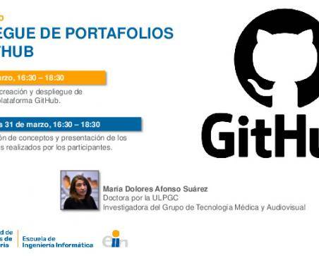 Cartel promocional del taller para el despliegue de portafolios con GitHub