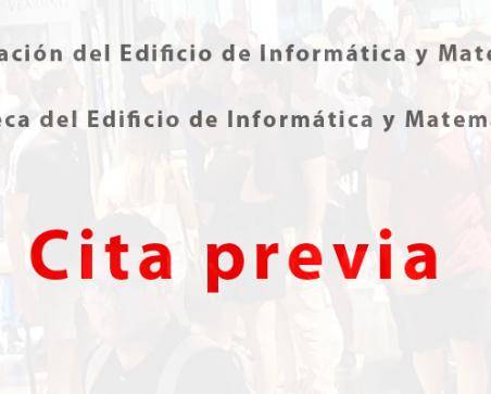 Cartel de cita previa con la administración y con la biblioteca