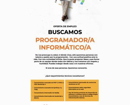 Imagen con los detalles dela oferta de trabajo