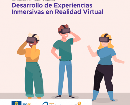 Cartel promocional del curso de formación práctica Desarrollo de Experiencias Inmersivas en Realidad Virtual