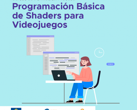 Cartel promocional del curso de formación práctica programación básica shaders para videojuegos