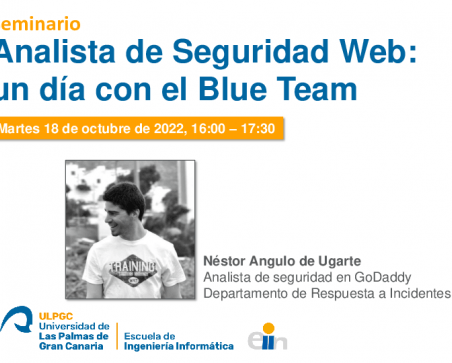 Cartel informativo de la charla de Nestor Angulo