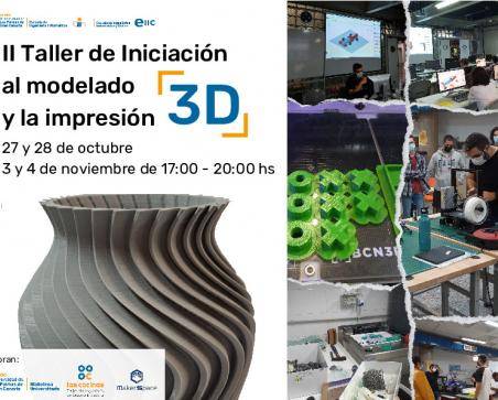 Cartel promocional del taller de Iniciación al Modelado y la Impresión 3D