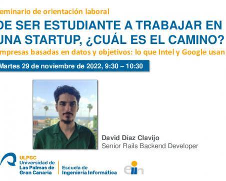 Cartel promocional de ser estudiante a trabajar en una startup, ¿Cuál es el camino?