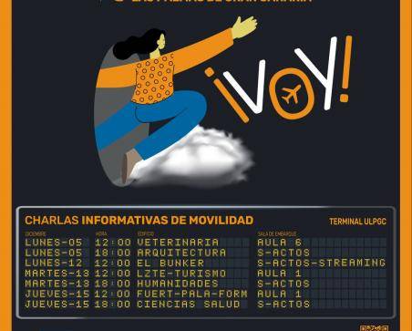 Cartel con las fechas de las charlas de movilidad para el curso 2023/24