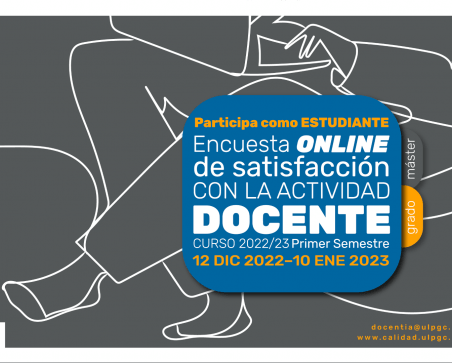 Cartel promocional de las encuestas de satisfacción docente