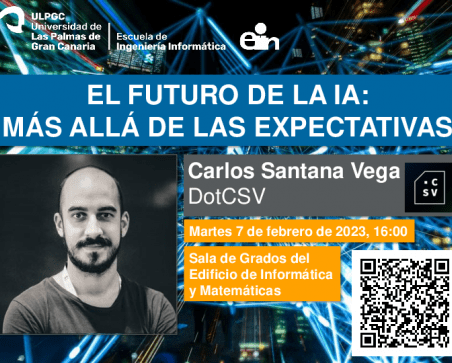 Cartel promocional del seminario de DotCSV acerca del futuro de las IAs