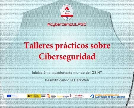 Cartel promocional de los talleres prácticos sobre Ciberseguridad en la Escuela de Ingeniería Informática