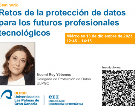 Cartel promocional del taller de protección de datos