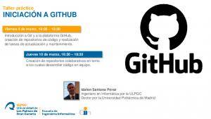 Cartel de promoción del taller de GitHub
