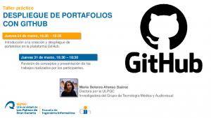 Cartel promocional del taller para el despliegue de portafolios con GitHub