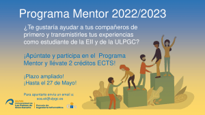Cartel del programa mentor 2022/2023 - Plazo Ampliado