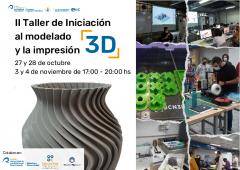 Cartel promocional del taller de Iniciación al Modelado y la Impresión 3D