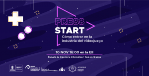 Cartel promocional del taller de press start