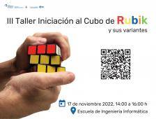 Cartel promocional cubo de Rubik