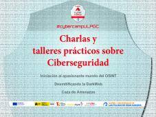 Cartel promocional de las charlas y talleres prácticos sobre Cyberseguridad