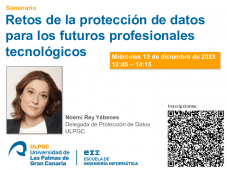 Cartel promocional del taller de protección de datos
