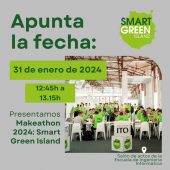 Cartel promocional de Presentación del Makeathon 2024: Smart Green Island