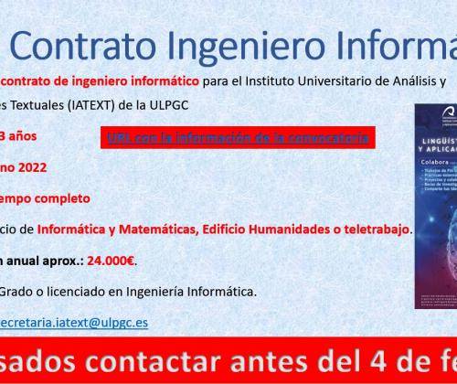 Cartel de la oferta de trabajo de IATEXT